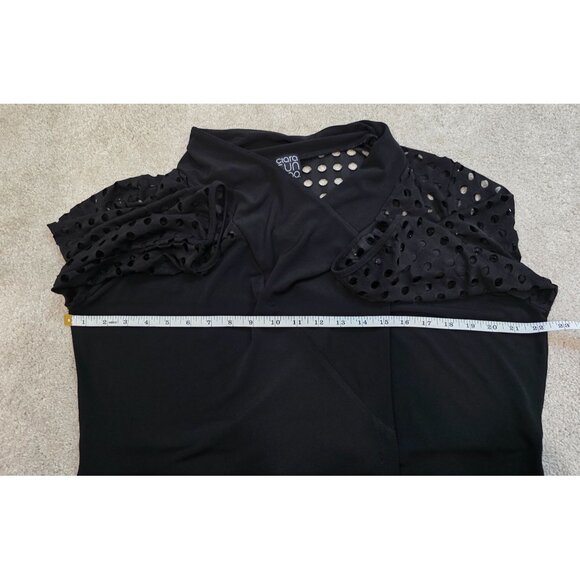 Clara Sunwoo Black Open Front Cardigan With Laser Cut Sleeves & Back Panel Women - Picture 7 of 8